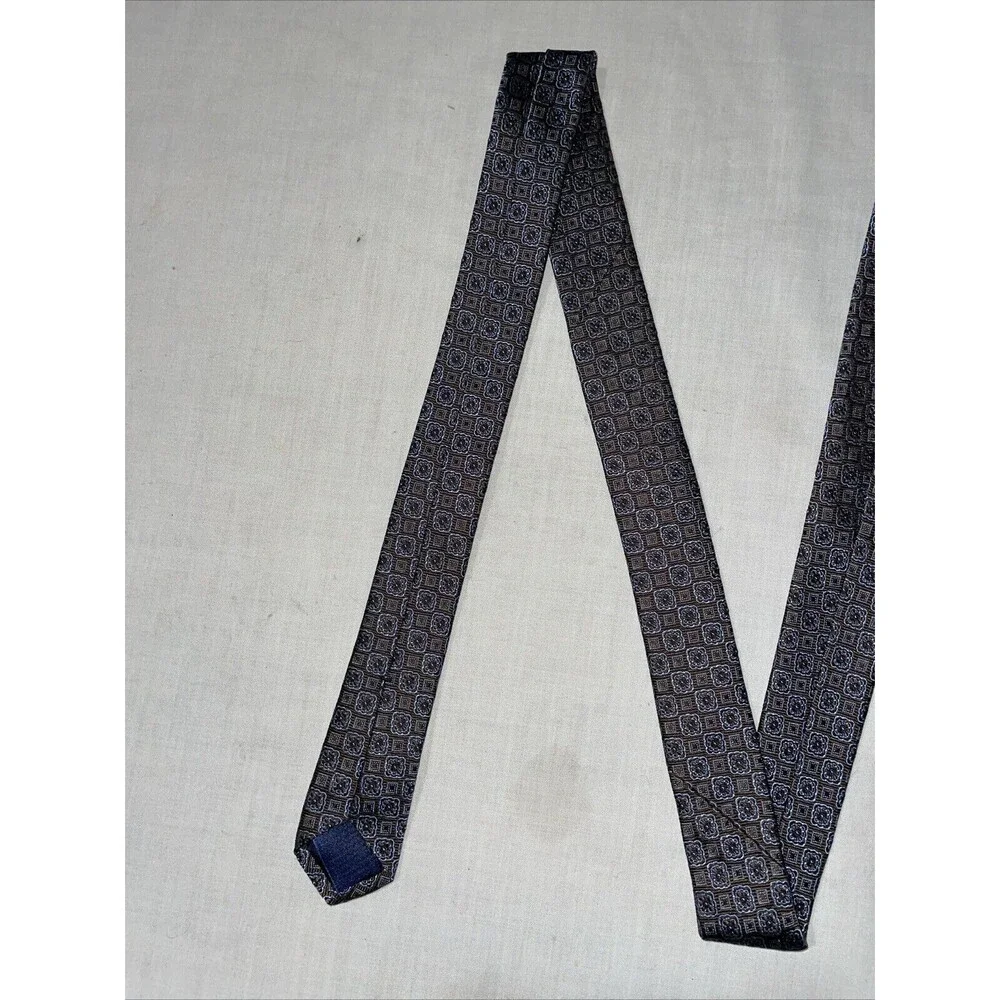 Brooks Brothers Makers Men’s Dress Tie Size 57” Blue Geometric Business Formal